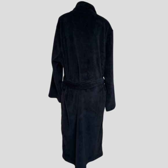 Tommy Hilfiger Navy Plush Super Soft Men's Belted Robe Size L/XL Unisex - Picture 2 of 9